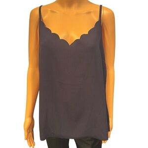 TED BAKER Scallop Neckline Cami Top Tank Classic Navy Blue NWT 4 / US 10